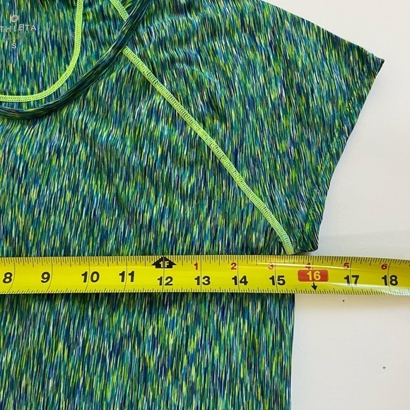 Athleta Space Dye Ruched Front Athletic Tshirts Set of 2 Purple Green Size S - Picture 15 of 15